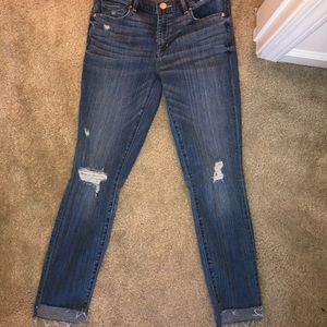 Loft Modern Skinny Raw Hem Jeans